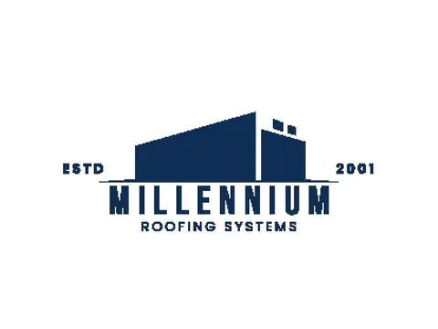 Millennium Roofing Systems logo: a navy building silhouette above the MILLENNIUM wordmark.