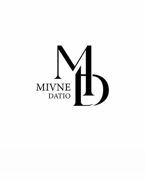 Mivne Datio logo: an interlocking serif M and D monogram in black on white.